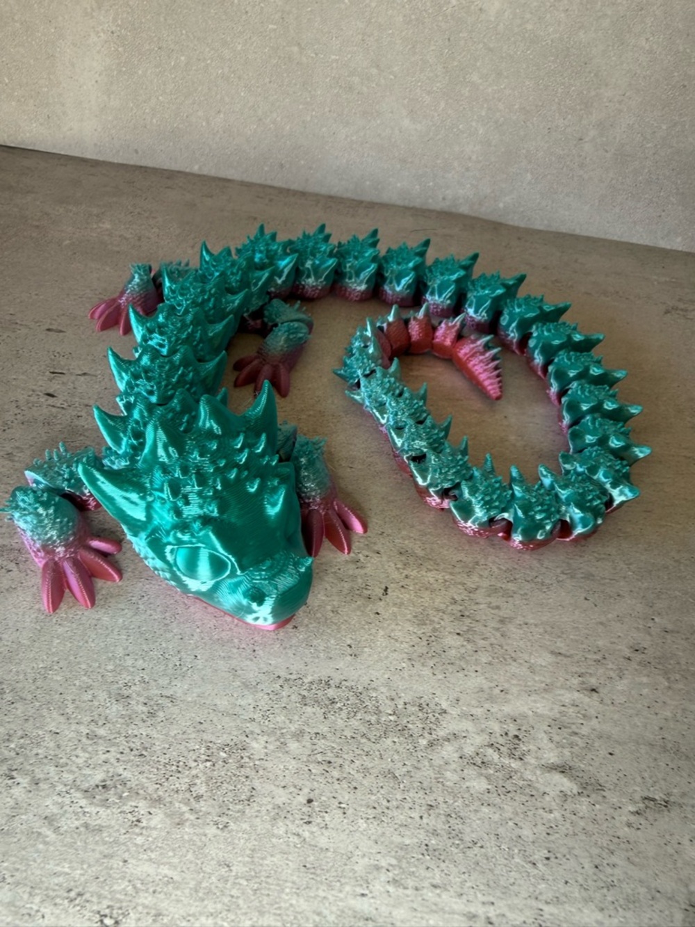 3D Printed Articulated Dragon Figure 18” Flexible Fidget Toy Fantasy Decor